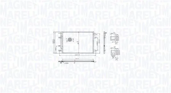 MAGNETI MARELLI 350203103400 Конденсатор, кондиционер