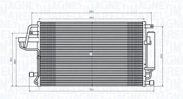 MAGNETI MARELLI 350203843000 Конденсатор, кондиционер