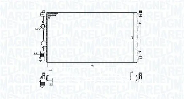 MAGNETI MARELLI 350213198800 Радиатор, охлаждение двигателя