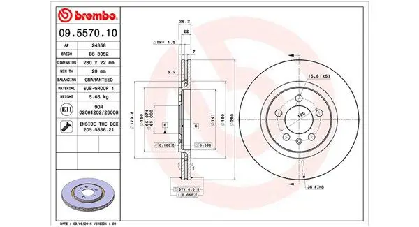 MAGNETI MARELLI 360406048600 Тормозной диск