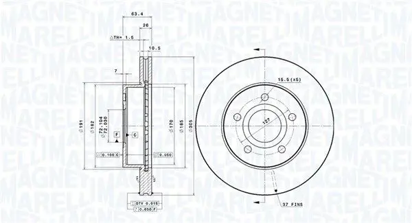 MAGNETI MARELLI 360406029901 Тормозной диск