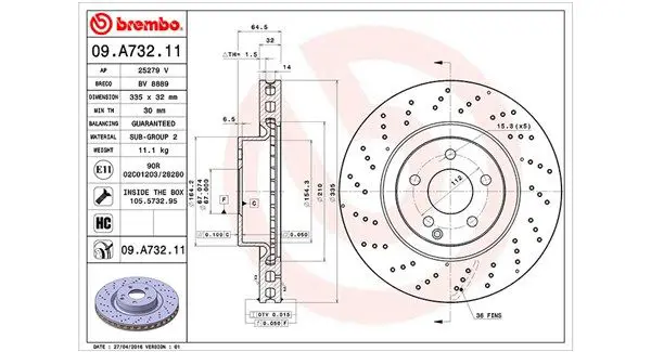 MAGNETI MARELLI 360406113301 Тормозной диск