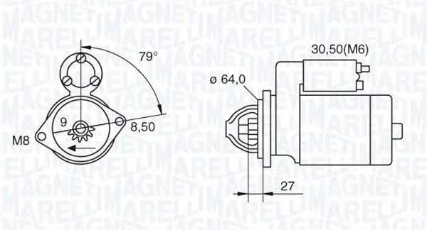MAGNETI MARELLI 063280045010 Стартер 12V 1,3Kw