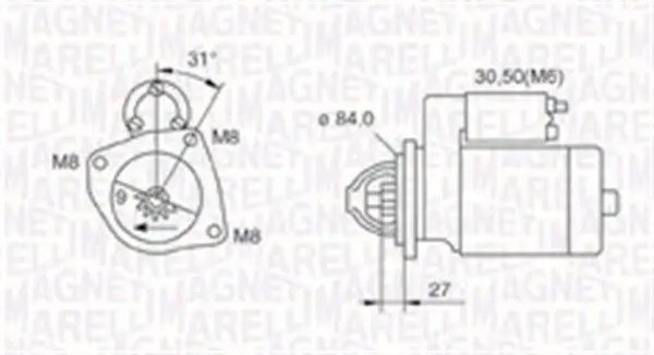 063721203010 стартер 12V 2 3kW 9 зубьев