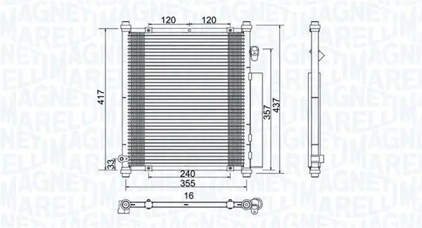 MAGNETI MARELLI 350203907000 Конденсатор, кондиционер