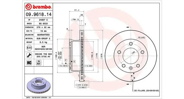 MAGNETI MARELLI 360406098500 Тормозной диск