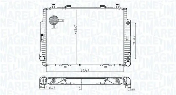 MAGNETI MARELLI 350213174700 Радиатор, охлаждение двигателя
