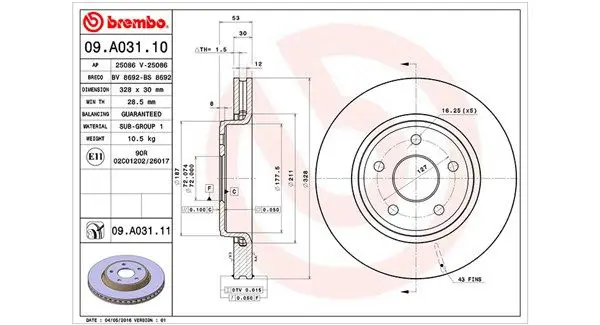 MAGNETI MARELLI 360406089200 Тормозной диск