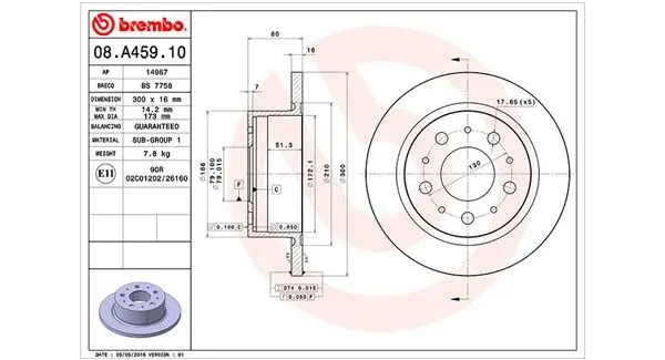 MAGNETI MARELLI 360406089600 Тормозной диск