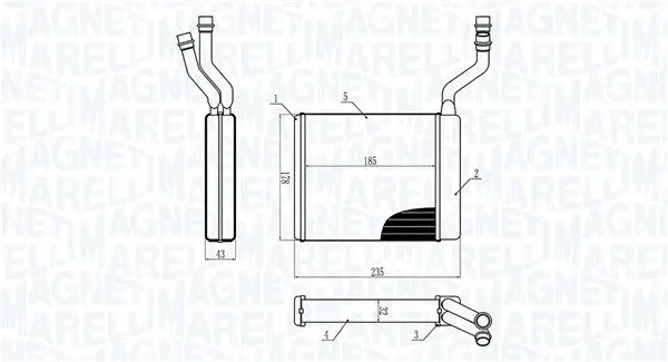 MAGNETI MARELLI 350218425000 Радиатор печки Ford