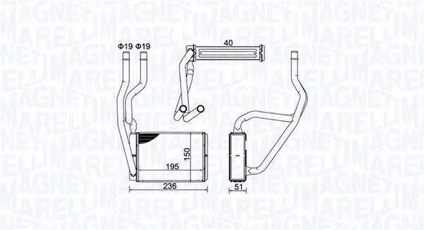 350218421000 BR421 Радиатор печки Ford