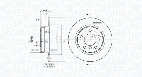 MAGNETI MARELLI 360406016101 Тормозной диск