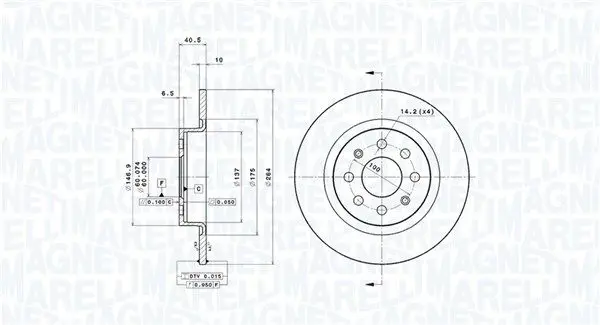 MAGNETI MARELLI 360406024201 Тормозной диск
