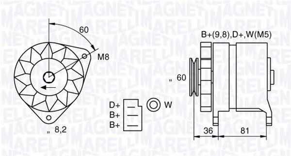 MAGNETI MARELLI 063731227010 Генератор