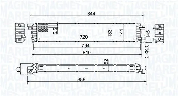 MAGNETI MARELLI 350213202100 Радиатор, охлаждение двигателя