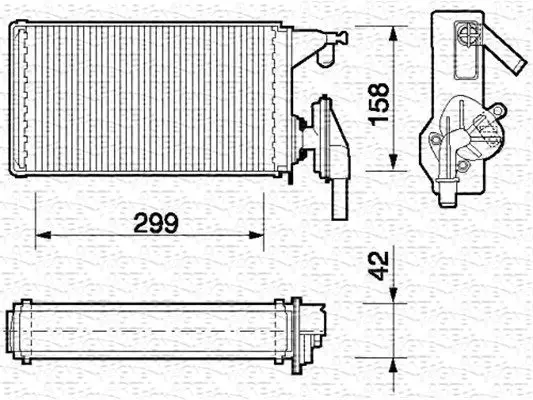 MAGNETI MARELLI 350218063000 BR063 Радиатор печки IVECO