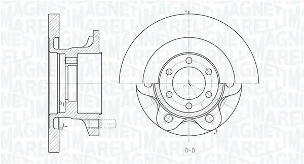 MAGNETI MARELLI 361302040157 Тормозной диск