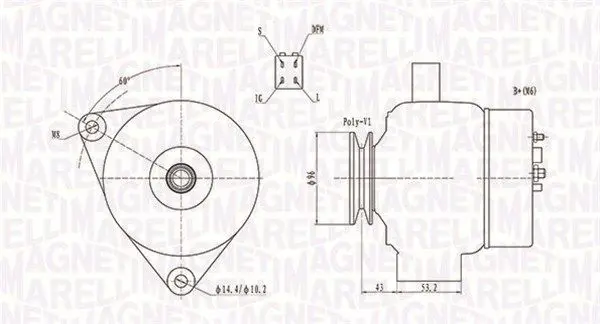 MAGNETI MARELLI 063731783010 Генератор