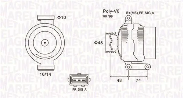 MAGNETI MARELLI 063732034010 Генератор