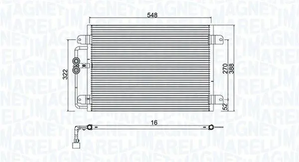 MAGNETI MARELLI 350203949000 Конденсатор, кондиционер