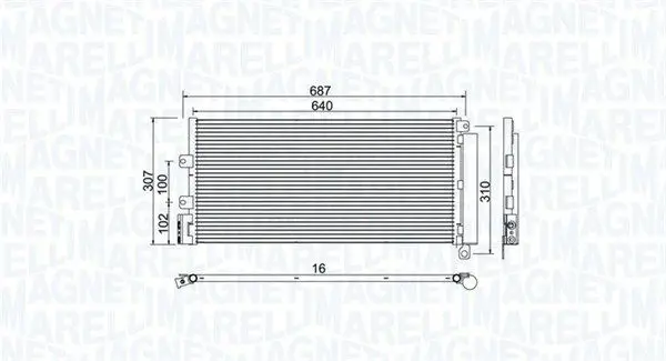 MAGNETI MARELLI 350203969000 Конденсатор, кондиционер