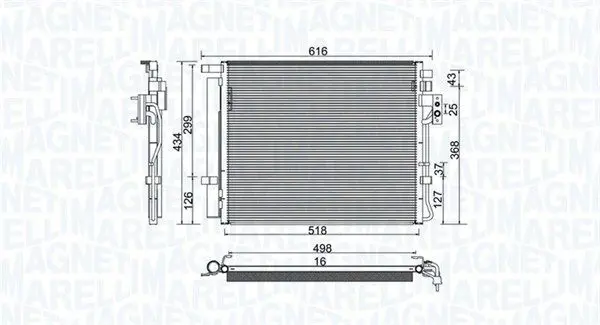 MAGNETI MARELLI 350203983000 Конденсатор, кондиционер