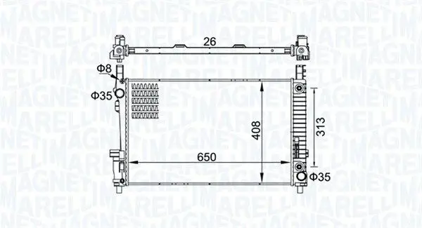 MAGNETI MARELLI 350213151700 Радиатор, охлаждение двигателя