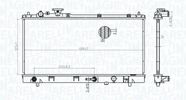 MAGNETI MARELLI 350213175200 Радиатор, охлаждение двигателя