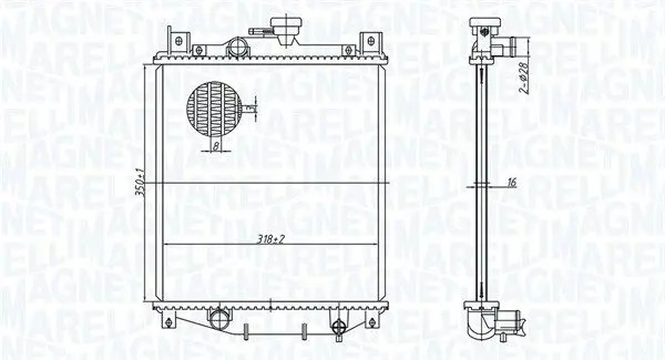 MAGNETI MARELLI 350213178400 Радиатор, охлаждение двигателя