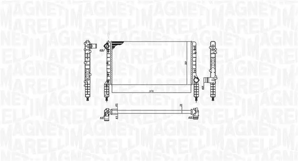 MAGNETI MARELLI 350213180000 Радиатор Doblo 1.2 -AC