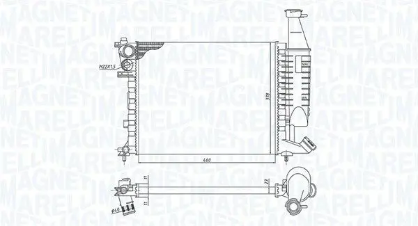 MAGNETI MARELLI 350213186300 Радиатор, охлаждение двигателя