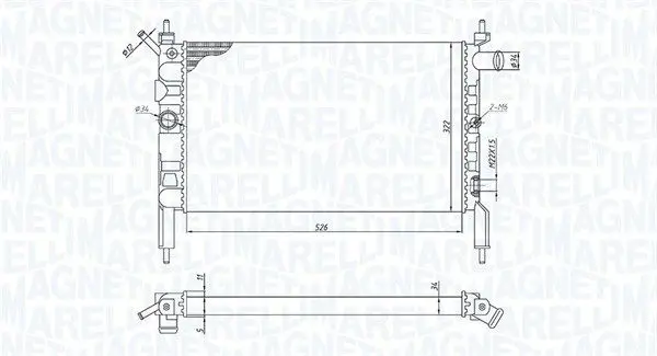 MAGNETI MARELLI 350213193800 Радиатор, охлаждение двигателя
