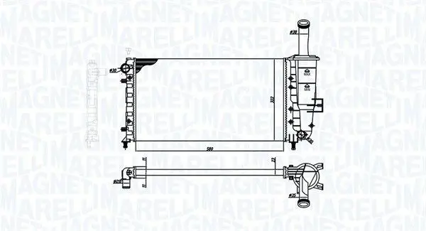 MAGNETI MARELLI 350213193900 Радиатор, охлаждение двигателя