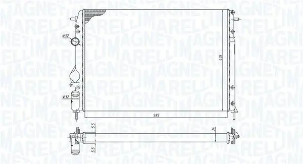 MAGNETI MARELLI 350213198500 Радиатор, охлаждение двигателя