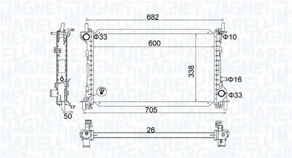 MAGNETI MARELLI 350213201200 Радиатор, охлаждение двигателя