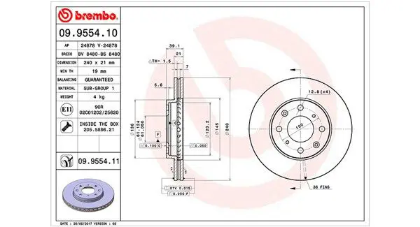 MAGNETI MARELLI 360406028200 Тормозной диск