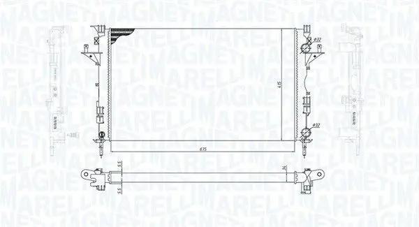 MAGNETI MARELLI 350213185800 Радиатор, охлаждение двигателя