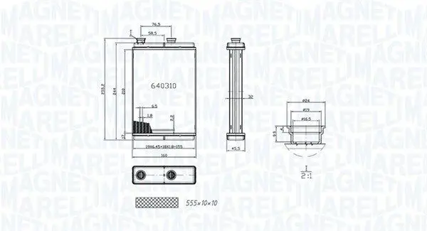 MAGNETI MARELLI 350218065000 Радиатор печки Nuova Punto