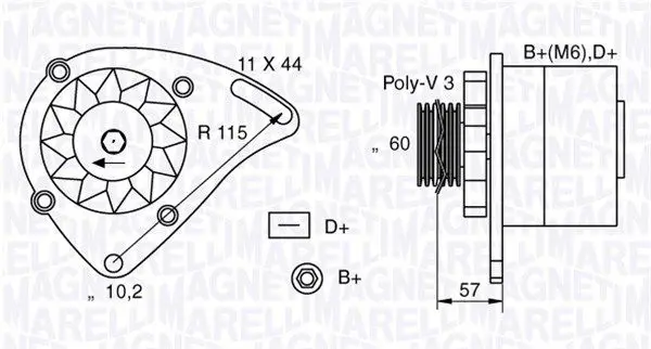 MAGNETI MARELLI 063321173010 Генератор