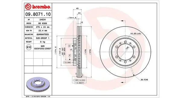 MAGNETI MARELLI 360406034400 Тормозной диск