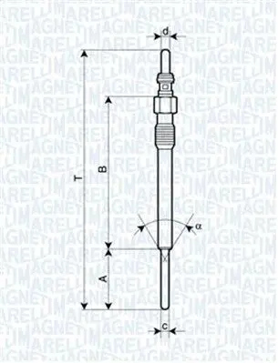 MAGNETI MARELLI 062900090304 Свеча накаливания