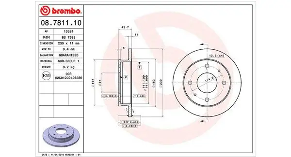 MAGNETI MARELLI 360406026900 Тормозной диск