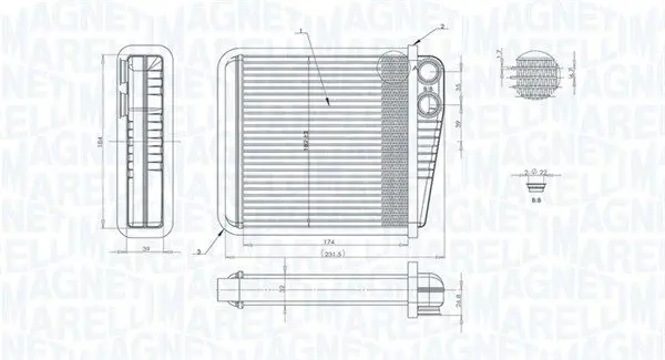 MAGNETI MARELLI 350218423000 Теплообменник, отопление