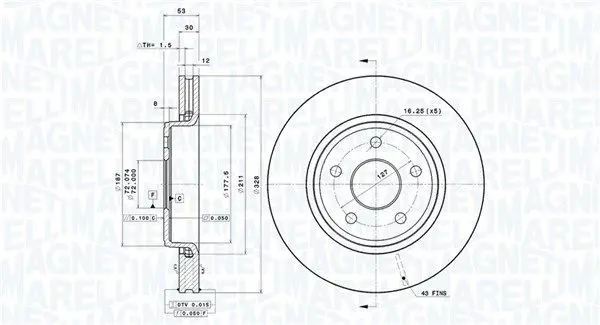 MAGNETI MARELLI 360406089201 Тормозной диск