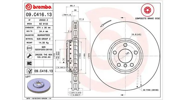 MAGNETI MARELLI 360406131904 Тормозной диск