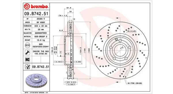 MAGNETI MARELLI 360406114601 Тормозной диск