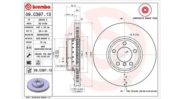 MAGNETI MARELLI 360406130304 Тормозной диск