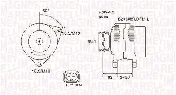 MAGNETI MARELLI 063731940010 Генератор