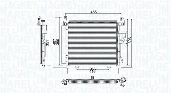 MAGNETI MARELLI 350203975000 Конденсатор, кондиционер
