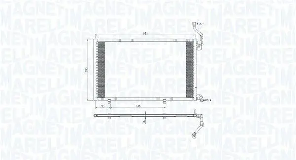 MAGNETI MARELLI 350203813000 Конденсатор, кондиционер